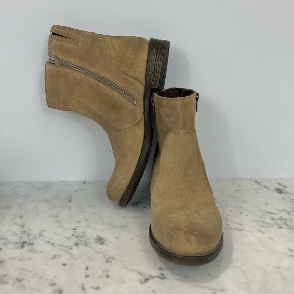 ERIC MICHAEL Ankle Boots Tan Suede Waterproof Wool Lined size 39 - Picture 4 of 14